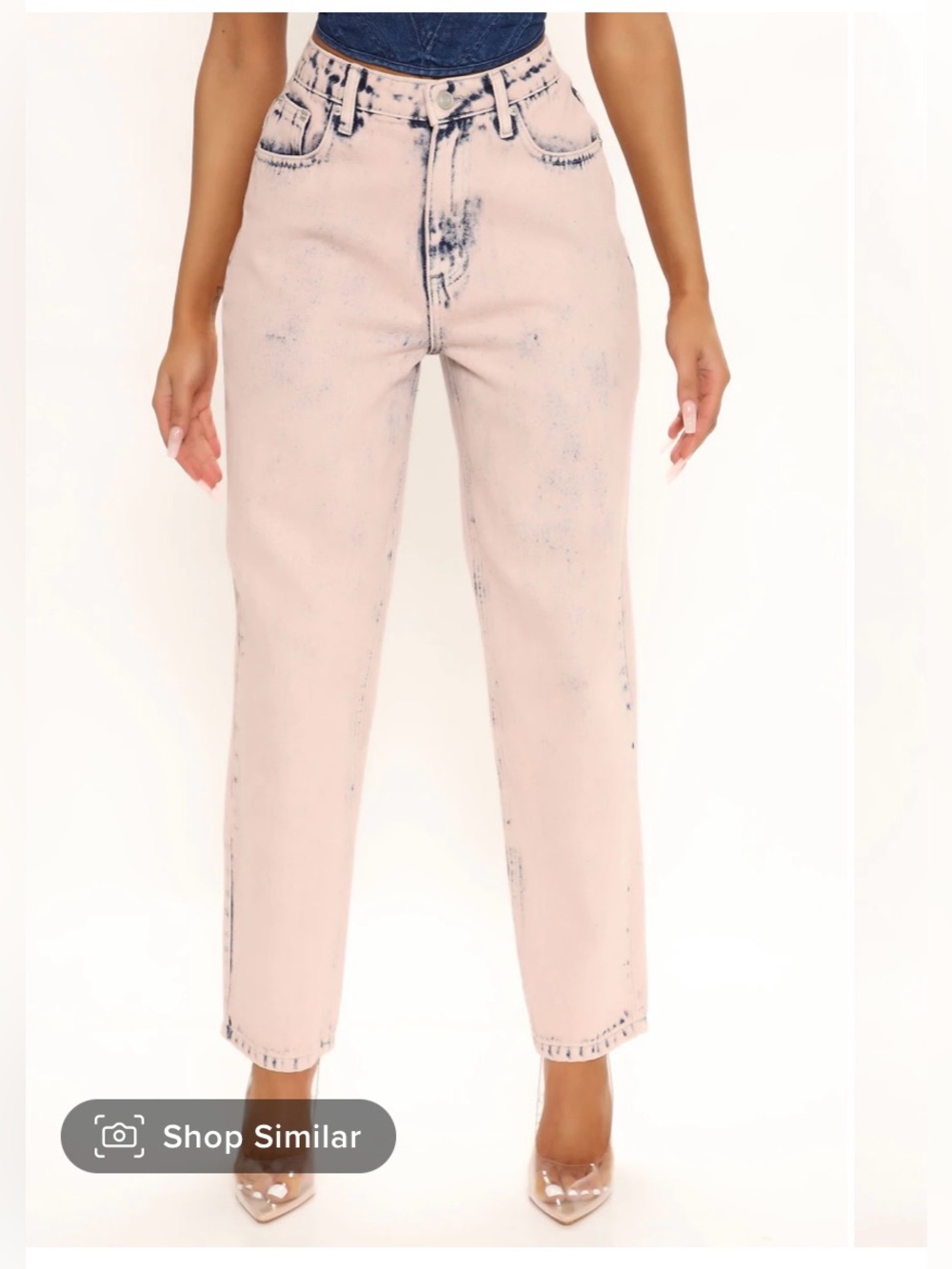 Fashion Nova Acid Washed Jeans - Pink Tone